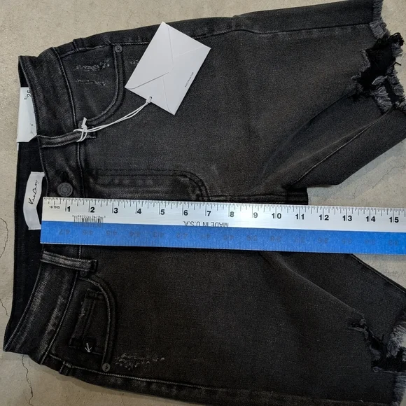 NWT Kancan Denim Shorts Women's 5/26 High Waist Dark Gray - Picture 9 of 9